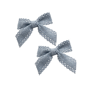 Blue plaid hair <b>clip</b>, spring-colored hair accessory, creamy lace <b>bow</b> hair tie, high-end hair accessory. - Product Image 5