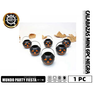 Mini secchi di zucca in confezione nera da 6 per articoli per decorazioni per feste #70113 - Product Image 1