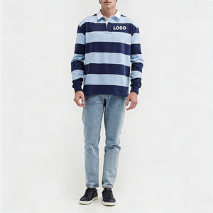 <span class=keywords><strong>Camisetas</strong></span> Personalizadas de Alta Calidad 100% Algodón para Hombre, Casuales, a Rayas, Transpirables, de Manga Larga, 260g, Anti-Pilling - Product Image 3