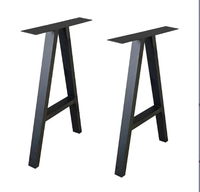 Conception personnalisée Bases noires Pied de bureau en métal Pieds de table basse séparés détachables en fer noir