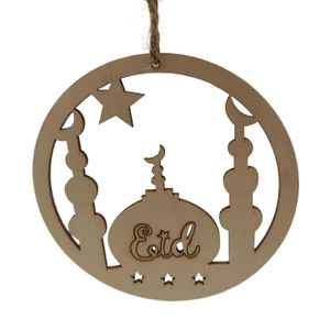 Деревянное праздничное украшение Eid, украшение «сделай сам» в виде круглой Луны - Product Image 2