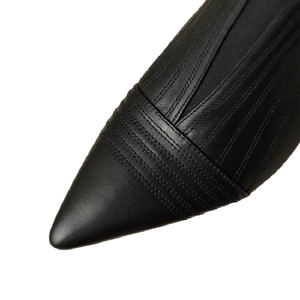 Cialisa, <span class=keywords><strong>botines</strong></span> elegantes de cuero genuino Beige maduro <span class=keywords><strong>para</strong></span> <span class=keywords><strong>mujer</strong></span>, botas negras cortas con cremallera ligera <span class=keywords><strong>para</strong></span> otoño e invierno, tacones altos - Product Image 6