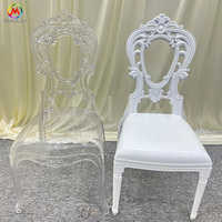 Chaise de mariage royale élégante en résine blanche Chaise de banquet d'événement de palais