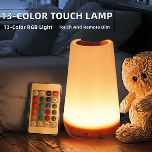 Table Lamp Bedside Lamp Garage Plastic 13 Color Changing Touch <b>Night</b> <b>Light</b> RGB Remote Dimmable USB <b>Rechargeable</b> Portable - Product Image 2