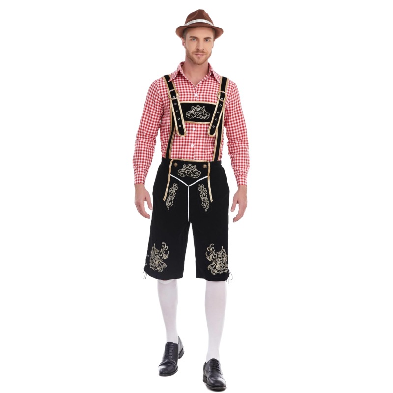 3645[Top rosa + pantaloni neri + cappello marrone