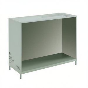 Meuble de cuisine moderne 100x46x90 cm gris clair, unité de rangement ouverte avec pieds en métal - Product Image 3