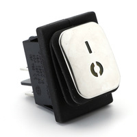 Interruptor Basculante de Acero Inoxidable ZhaoFa KCD4-T85-DPST IP11/IP12, Terminales de Soldadura, Resistente a Altas Temperaturas, Ignífugo, 20A, CQC