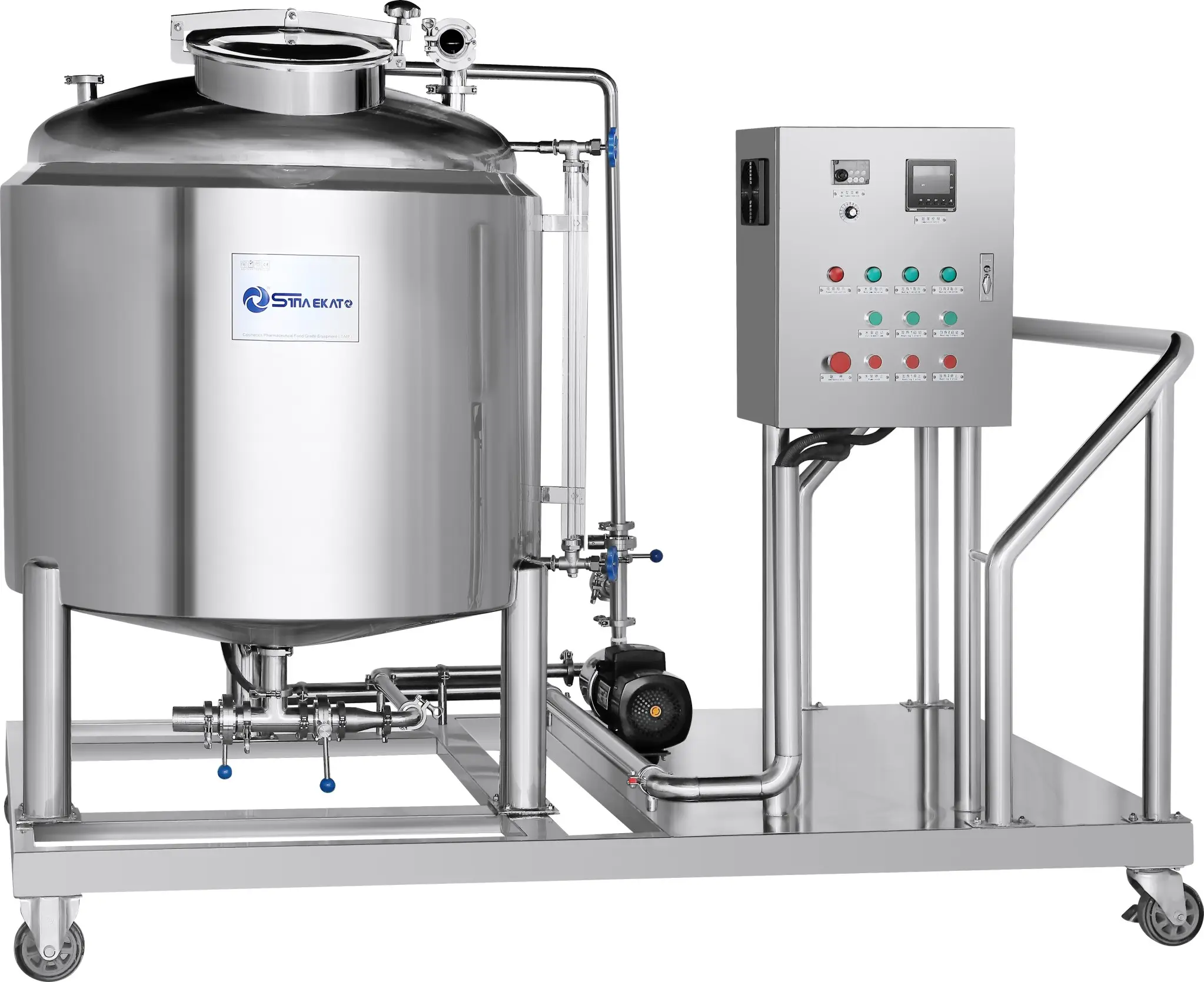 Sıcak satış yüksek kalite ucuz CIP mobil temizleme sistemi tek tankı temizleme su arıtma ekipmanları ünitesi makinesi için kozmetik