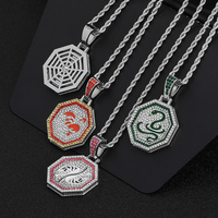 Craft Wolf bijoux fins style de mode micro insert zircon élément de style chinois 12 signes du zodiaque pendentif collier