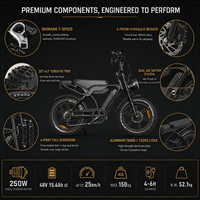 Vélo de montagne électrique QMWHEEL V29 Pro 48V, vélo sport électrique, fat bike pour distributeurs OEM ODM, stockage en entrepôt à l'étranger.