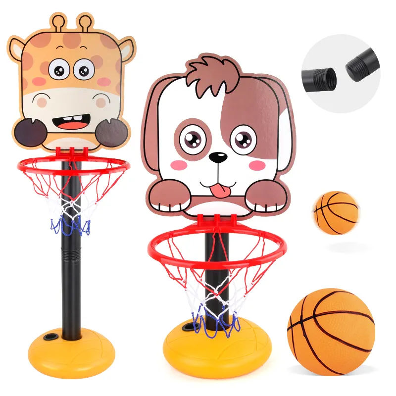 Kids' Cartoon Basketball Stand Adjustable Basketball Stands Toy Children's Sports Toy Outdoor Ball Game