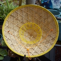 Chapeau de pluie en bambou tissé pour adultes Chapeau de paille style canotier Papier uni Herbe naturelle Protection solaire extérieure Pêche Accessoire de danse