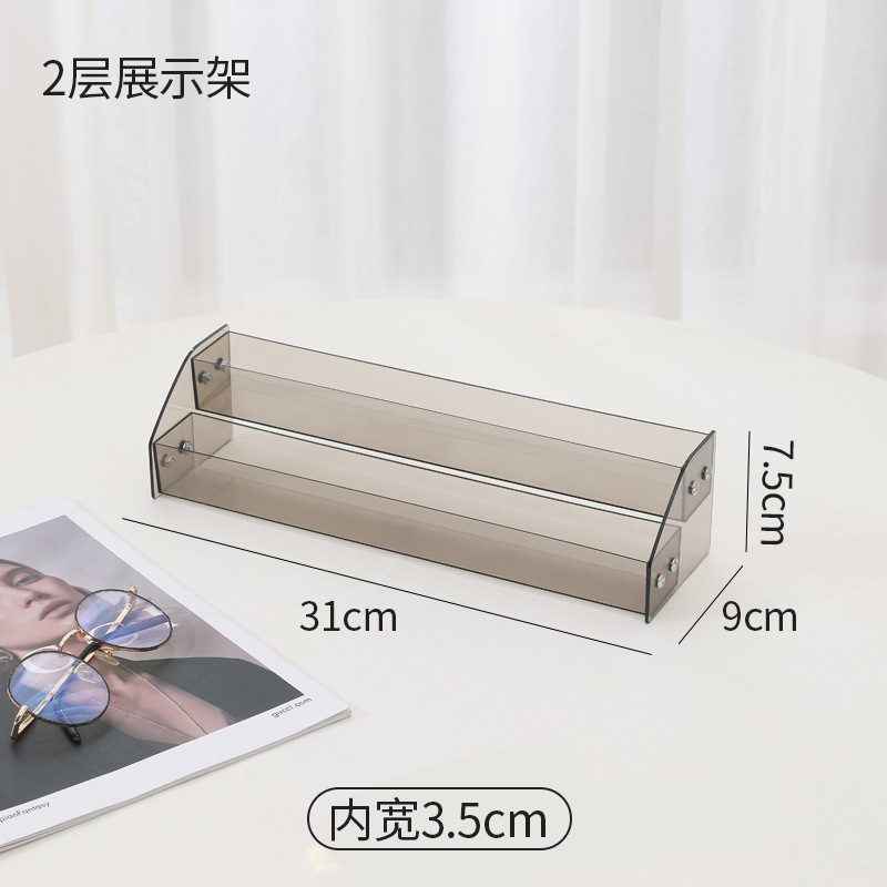 2-tier [transparent black] display rack
