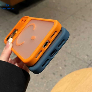 Custodia UNIGRACE per <span class=keywords><strong>iPhone</strong></span> 17 Pro Max/16/15/14/13/<span class=keywords><strong>12</strong></span>, con Ricarica Wireless Magnetica, Bordo Morbido in PC, Trasparente, Antiurto, Colore <span class=keywords><strong>Arancione</strong></span> - Product Image 5