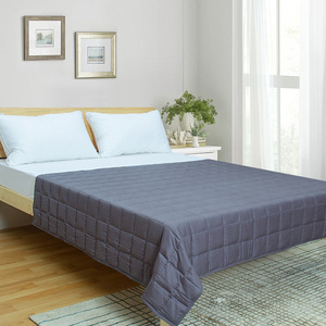 Couverture lestée 180 cm x 200-220 cm en coton matelassé, couleur unie, literie printemps-automne - Product Image 2