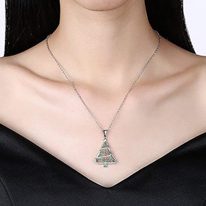 Collana con Ciondolo Albero di Natale per Donne, Gioiello Scintillante con Charm Natalizio, Regalo di Moda - Product Image 2