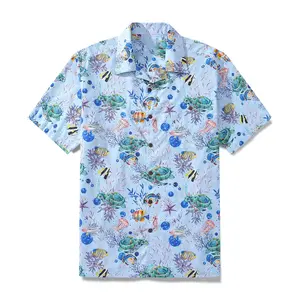 Summer Casual Aloha Shirt Manufacturers Print Mens Plain Hawaiian golf Shirt For Men Chemise Hombre Camisas