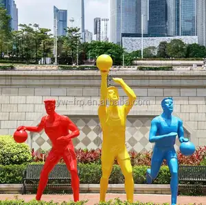Спортивные фигурки, напольные украшения, парк, скульптура бегущего человека из стекловолокна, статуя спортзала, торгового центра, уличная