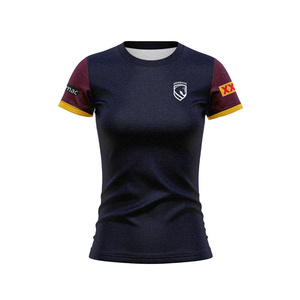 Maillots de rugby personnalisés 2026 avec nom et numéro, sublimation polyester, Brisbane Broncos, Australie, pour femmes - Product Image 4