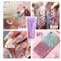 Gel pailleté effet écailles de sirène Fit Colors, paillettes holographiques pour le visage, le corps, les lèvres et les yeux pour le maquillage de scène