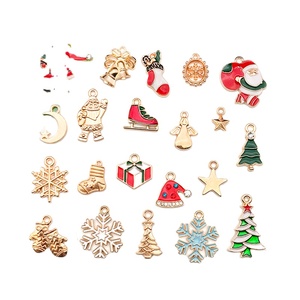 Mix 20 KC oro goccia in lega di olio di natale ciondolo gioielli DIY accessori albero - Product Image 1