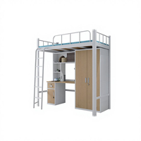Étagère à palettes sélective en acier moderne pour dortoirs, écoles, appartements et hôtels - Loft pour étudiants adultes avec bureau