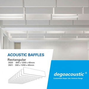 Plafonds acoustiques suspendus <span class=keywords><strong>faux</strong></span> panneau de <span class=keywords><strong>plafond</strong></span> chicanes acoustiques panneaux de laine de fibre de verre <span class=keywords><strong>pour</strong></span> unité acoustique d'espace ouvert - Product Image 2