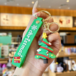 Nouveaux porte-clés en silicone 3D en PVC de dessin animé de Noël promotionnels pour enfants, accessoires de porte-clés en caoutchouc, porte-clés à mousqueton - Product Image 5