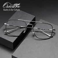 Nouvelles montures de lunettes de vue de luxe de haute qualité en titane pour hommes, à double pont, avec optiques de précision