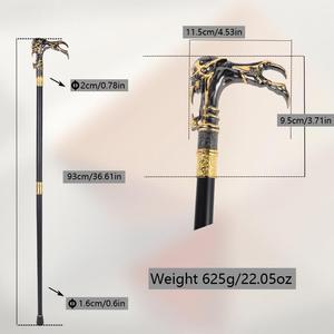 Bastone da Passeggio Decorativo in Metallo con Design di Bufalo d'Acqua Nero e Dorato, Elegante Bastone da Gentiluomo - Product Image 6