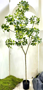 Pie de pato artificial de madera resistente a los rayos UV planta verde artificial en maceta para interior hogar Hotel ventana pantalla decoración bonsái - Product Image 6