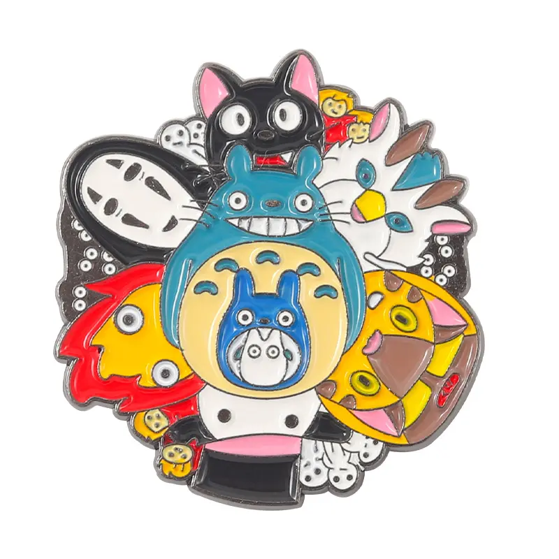 Japanese miyazaki hayao animation combined with one brooch Totoro cartoon clothing accessories accessories pin metal badge