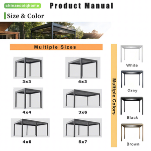 Pavillon à lames orientables en aluminium avec toit rétractable motorisé, pour <span class=keywords><strong>piscine</strong></span>, salon <span class=keywords><strong>de</strong></span> jardin, jardinage, et rideaux d'ombrage complet - Product Image 6