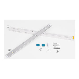 Lampu Kabinet Kamar Tidur Modern LED 3 Warna CCT Aluminium Sensor Gerak Lampu Malam USB Isi Ulang Ultra-tipis 20cm 30cm 60cm 80cm - Product Image 4