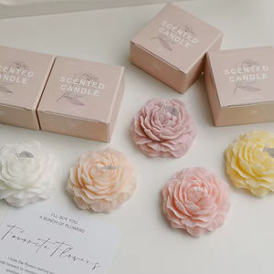 Factory Wholesale Handmade Decorative Flower Aromatherapy Peony Shaped Flower Scented <strong>Candle</strong> For Wedding Celebration Home Decor - Product Image 1