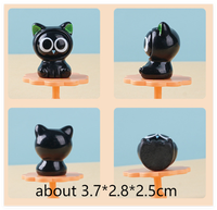 Promotion Lot de Mini Maisons de Poupées en Résine, Petites Figurines Mignonnes pour Enfants, Mini Grand Chat Noir & Figurines d'Animaux pour Jouets de Bain