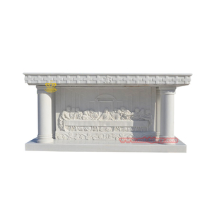Mesa de Altar de Catedral Cristiana en Oferta, Escultura de Mármol con Relieve de la Última Cena - Product Image 5