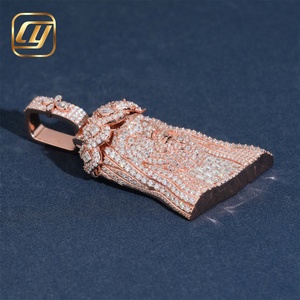 เครื่องประดับชั้นดี เพชรเพาะเลี้ยงในห้องปฏิบัติการ ทองแท้ 10K 14K จี้พระเยซูแบบฮิปฮอปประดับเพชรเต็มตัว CHOYUE - Product Image 4