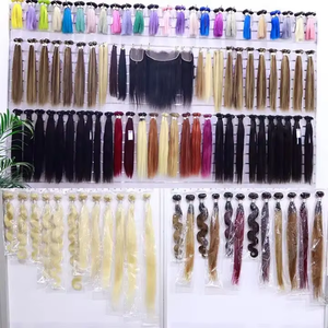 Extensions de cheveux humains en tissage 4c, cheveux humains Remy américains, sans perte ni nœuds, double trame machine, noir naturel, vente en gros - Product Image 4