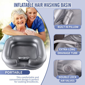 Portable PVC <b>Inflatable</b> Shampoo Bowl Elderly Disabled Hair Washing Basin Easy-to-Use Air Hair Washing Basin - Product Image 2