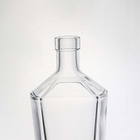 Botol Minuman Keras Kaca Super Jernih 500ml untuk Vodka Gin Rum Whisky dengan Penutup Gabus