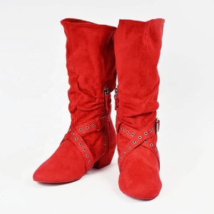 DC001 Evkoodance <span class=keywords><strong>tacco</strong></span> basso vendita calda di alta qualità punta chiusa rosa rosso nero <span class=keywords><strong>blu</strong></span> marrone colore morbido suola in pelle scamosciata stivali da ballo da donna - Product Image 5