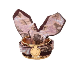 Custom Silk Scarf <b>Bracelet</b> Light Luxury Fashion Wristband Personalized <b>Adjustable</b> Scarf Cuff Bangles for Women - Product Image 3