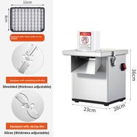 Elektrische snijmachine 220V voor granulaire wortel, radijs, ui, aardappel, gesneden groentestrips, snijden voor gebruik in restaurantkeukens