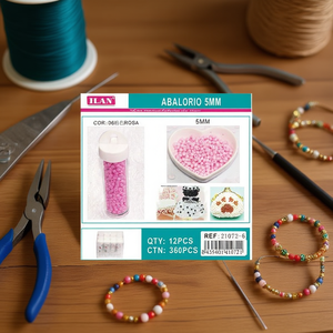 Ilan Abalorio Cuentas rosas de 5 mm para la elaboración de joyas - Product Image 2