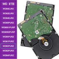 WD82PURZ Disco Duro Interno de 8 TB, SATA 6 Gb/s, 7200 RPM, 128 MB de Caché, 3.5 Pulgadas, para Monitoreo, AllFrame 24/7, NVR, DVR, Sistema de Cámaras de Seguridad