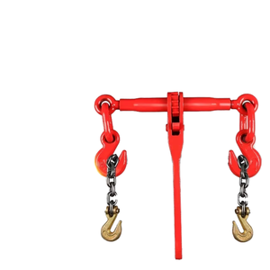 Eslingas de doble gancho de bloqueo tipo trinquete de palanca con <span class=keywords><strong>tensor</strong></span> de cadena Fijación de poliéster y acero de 1 tonelada para una elevación segura - Product Image 1