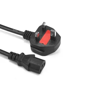 Emale-cable de alimentación de CA para secador de pelo, monitor de ordenador portátil de 3 pines para PC, enchufe del Reino Unido