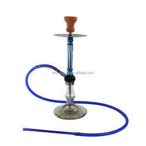 Ensemble de narguilé moderne à structure à piston, tube coloré avec <span class=keywords><strong>bouteille</strong></span> en verre transparent pour salon de narguilé / bar à narguilé - Product Image 3