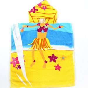 Serviette poncho à capuche 100 % coton personnalisée pour enfants, vente en gros - Product Image 4